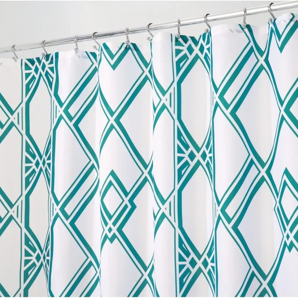 InterDesign Decorative Geometric Pattern Fabric Shower Curtain - 72